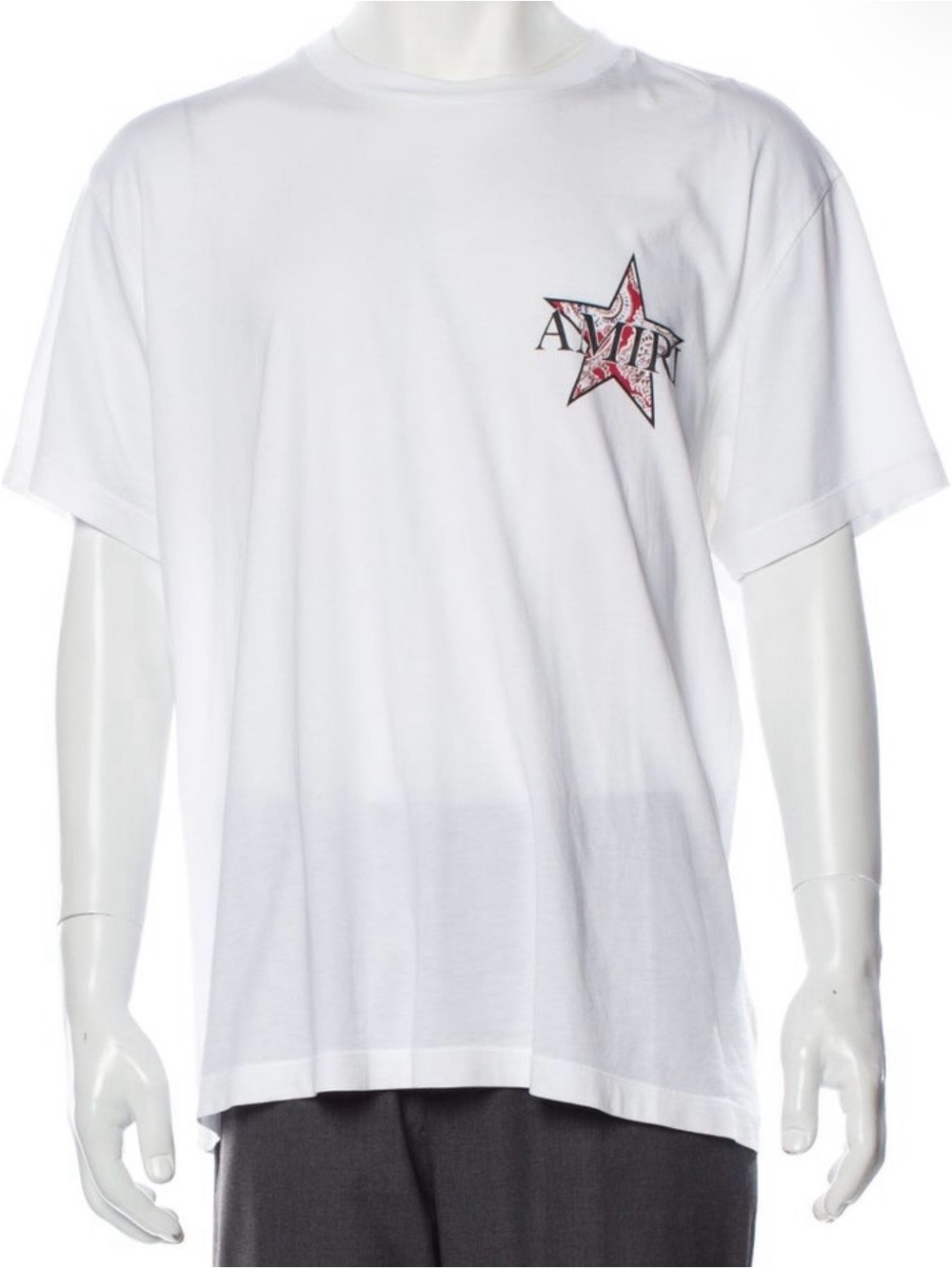 AMIRI White Short Sleeve T-Shirt with Red Star Logo